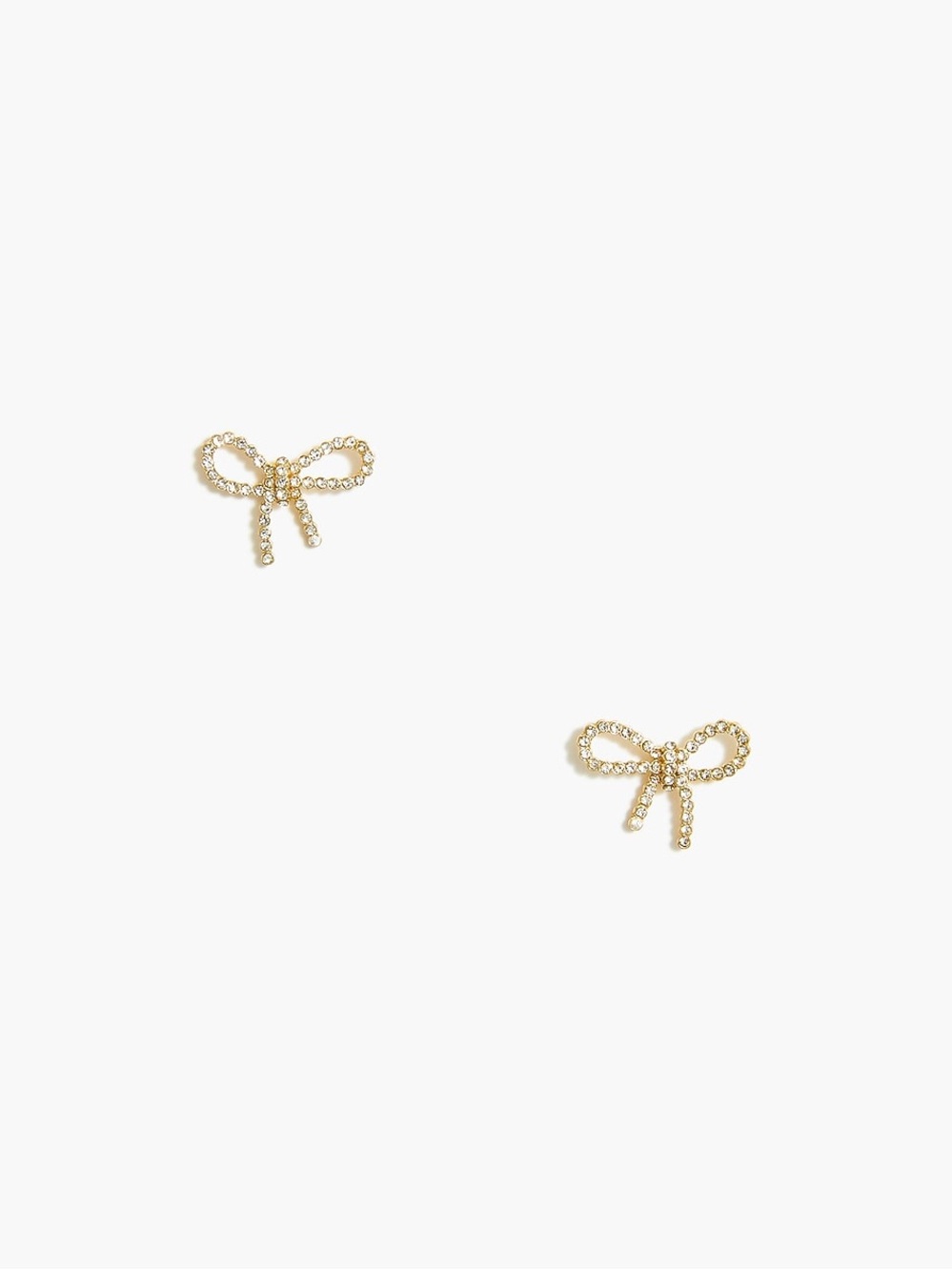 J. Crew Gold Bow Crystal Stud Earrings